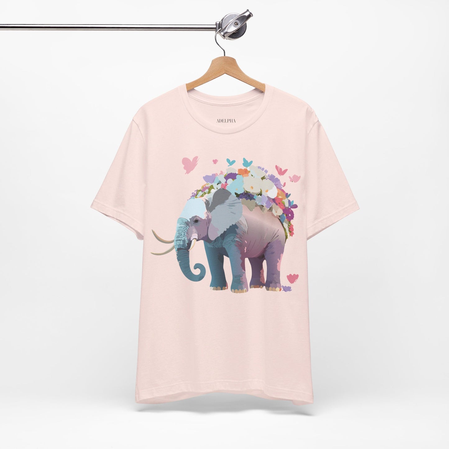 T-shirt en coton naturel avec motif éléphant