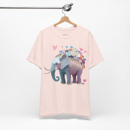 Natural Cotton Tee Shirt with Elephant Printify