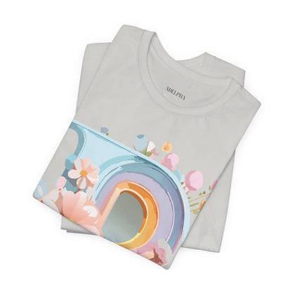 Natural Cotton Tee Shirt - Letters Collection - P Printify