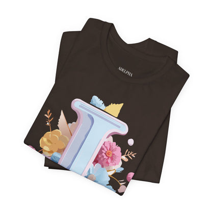 Natural Cotton Tee Shirt - Letters Collection - I Printify