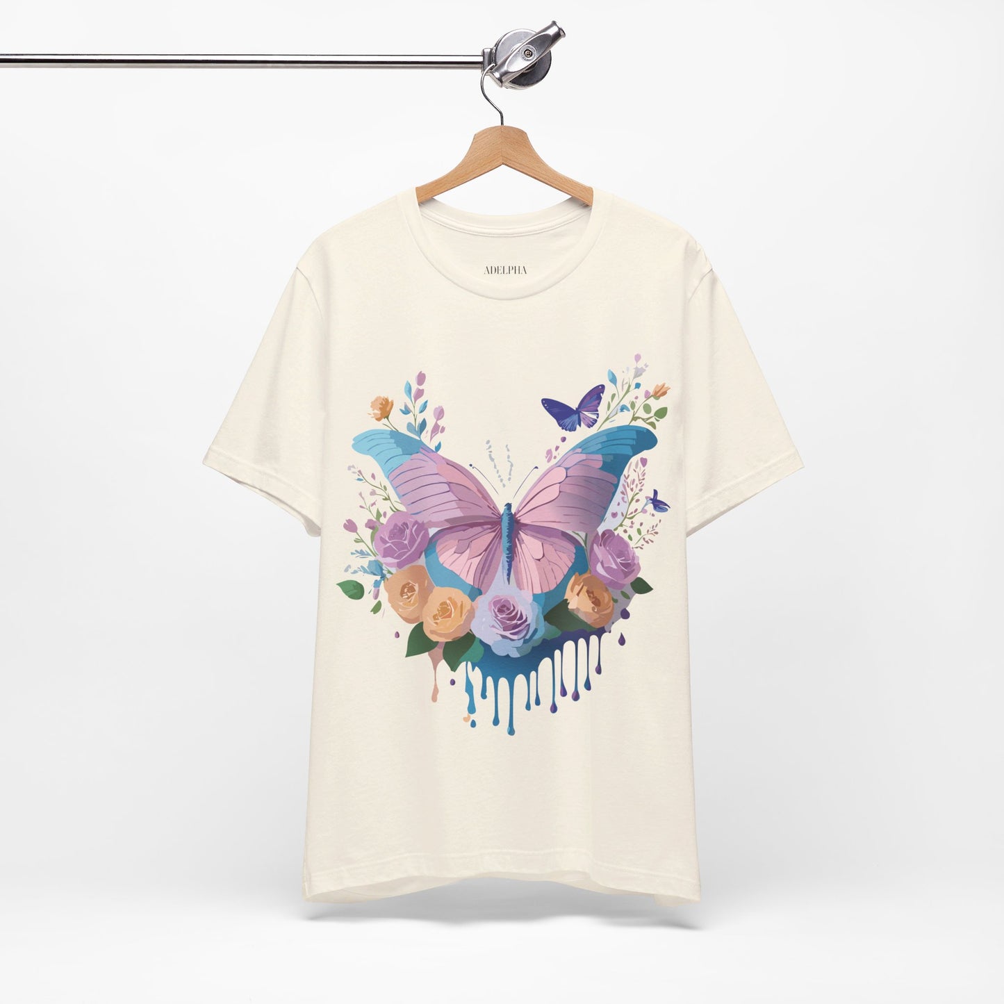 T-Shirt aus natürlicher Baumwolle mit Schmetterling