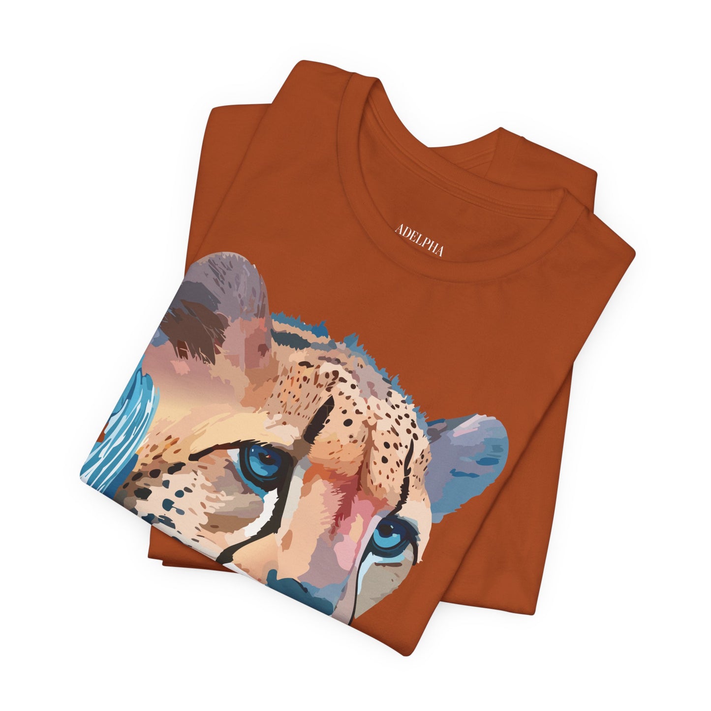 Natural Cotton Tee Shirt with Cheetah