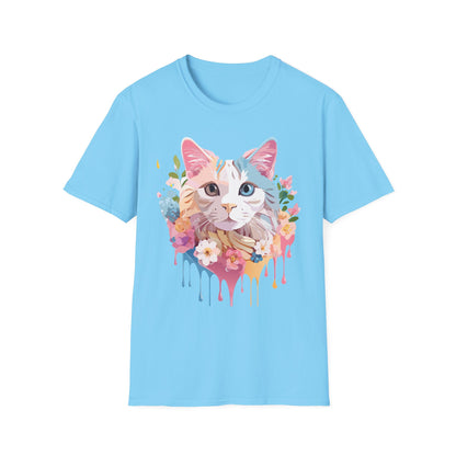 Cat Shirt Unisex Softstyle Tee 100 Percent Ring Spun Cotton Kitten Tee