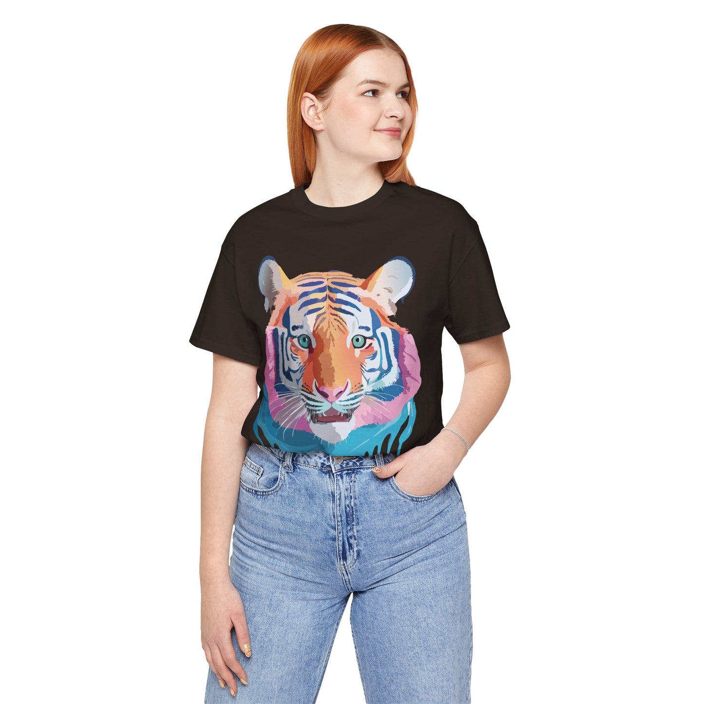 Natural Cotton Tee Shirt with Tiger