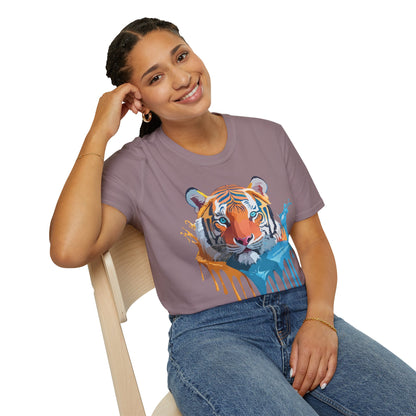 Tiger Shirt Unisex Animal Tee Ring Spun Cotton Gildan Softstyle Short Sleeve