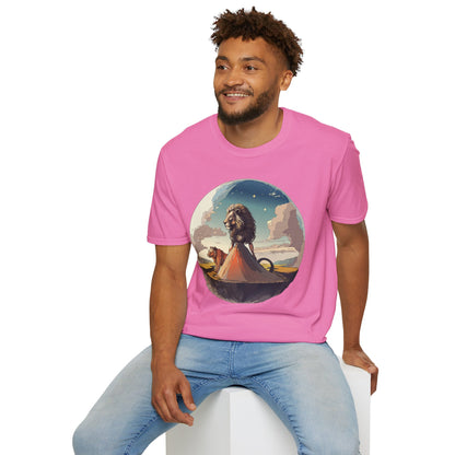 Lion Graphic T Shirt Unisex Softstyle 64000 Gildan 100 Percent Cotton Tee