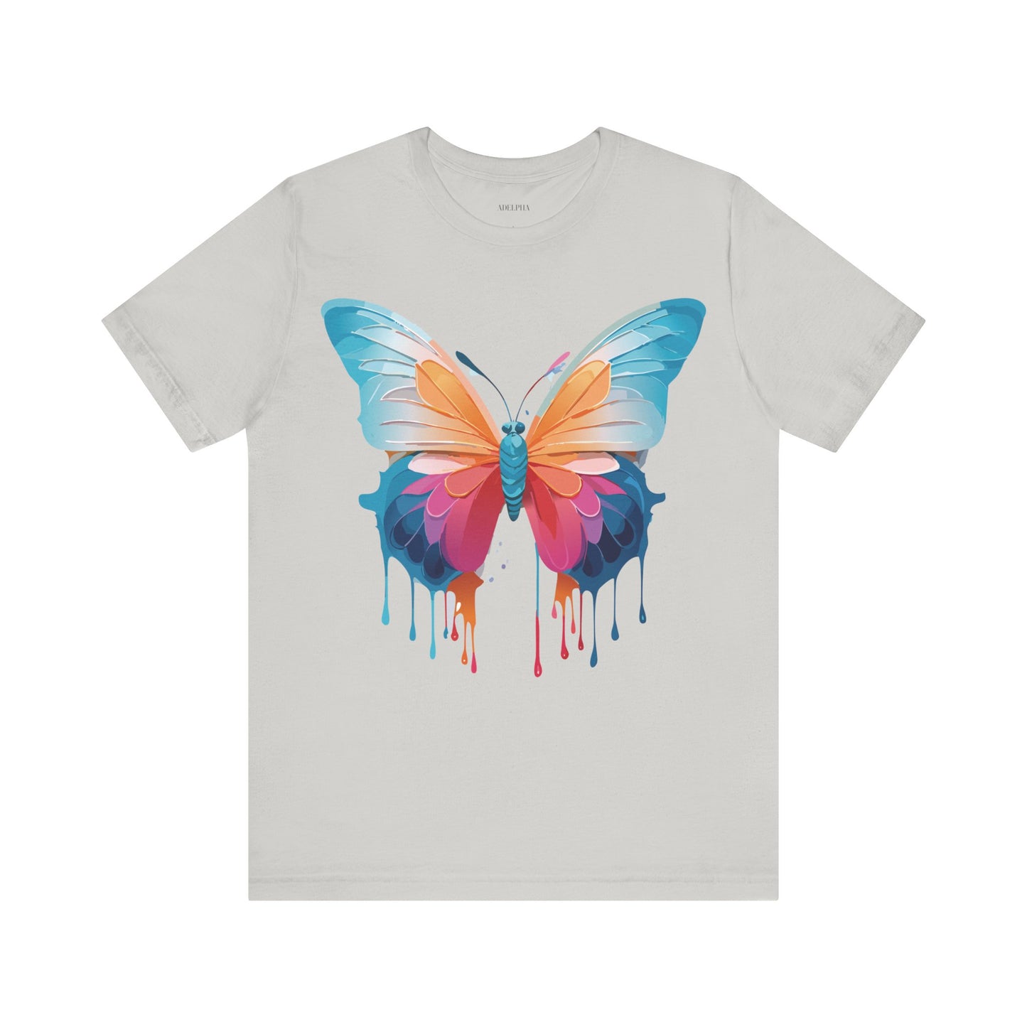 Natural Cotton Tee Shirt with Butterfly