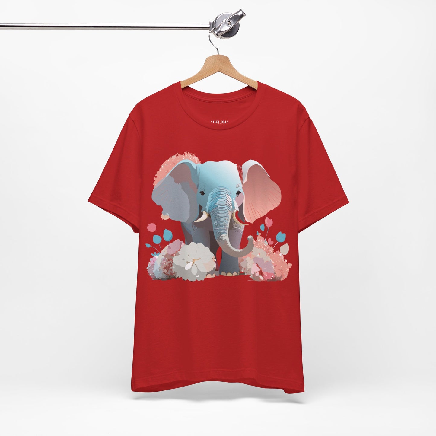 T-shirt en coton naturel avec motif éléphant