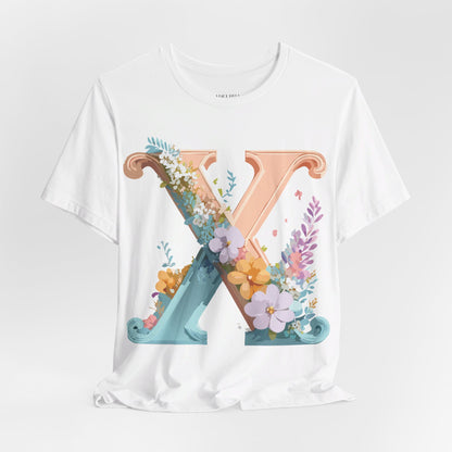 Natural Cotton Tee Shirt - Letters Collection - X Printify