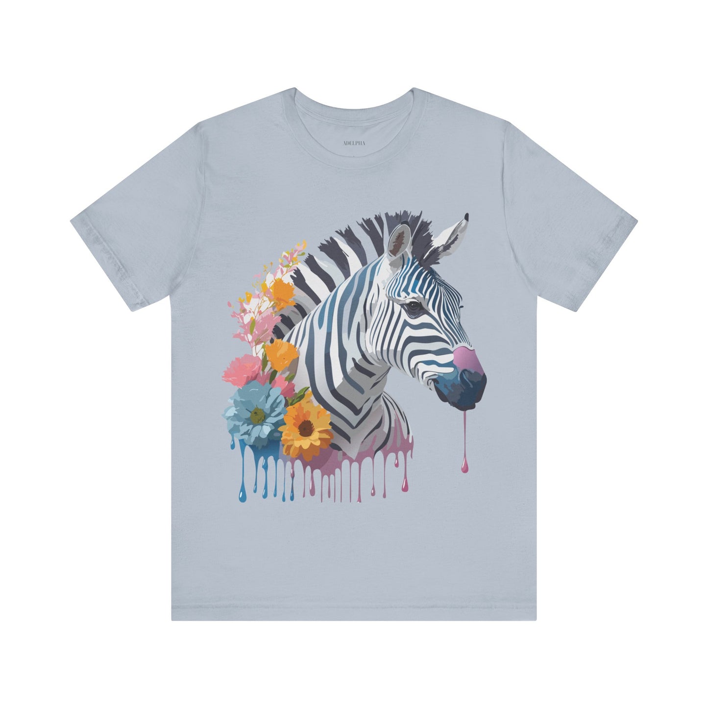 Natural Cotton Tee Shirt with Zebra