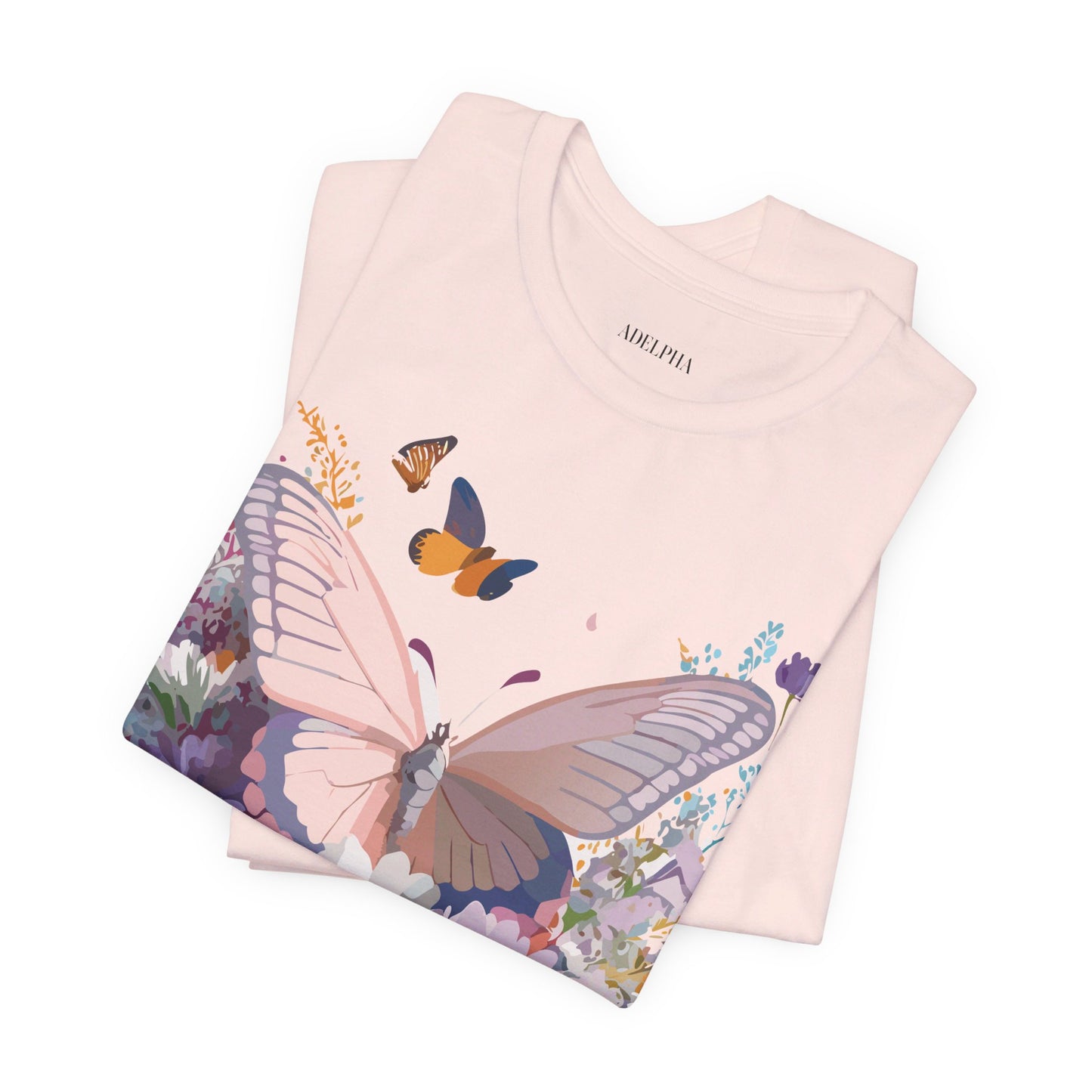 T-shirt en coton naturel avec papillon