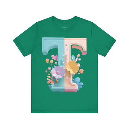 Natural Cotton Tee Shirt - Letters Collection - T Printify