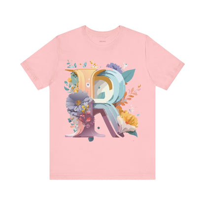 Natural Cotton Tee Shirt - Letters Collection - R Printify