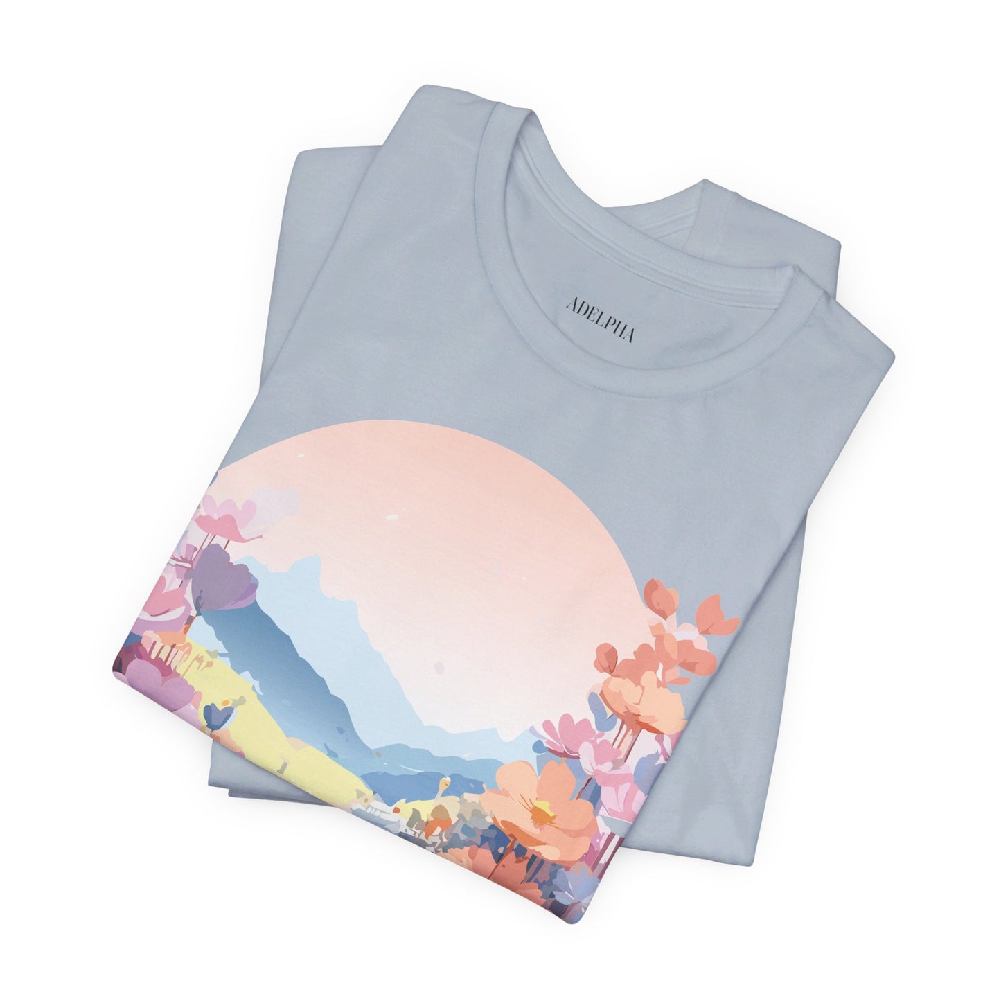 T-shirt en coton naturel avec fleurs