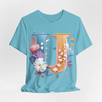 Natural Cotton Tee Shirt - Letters Collection - U Printify