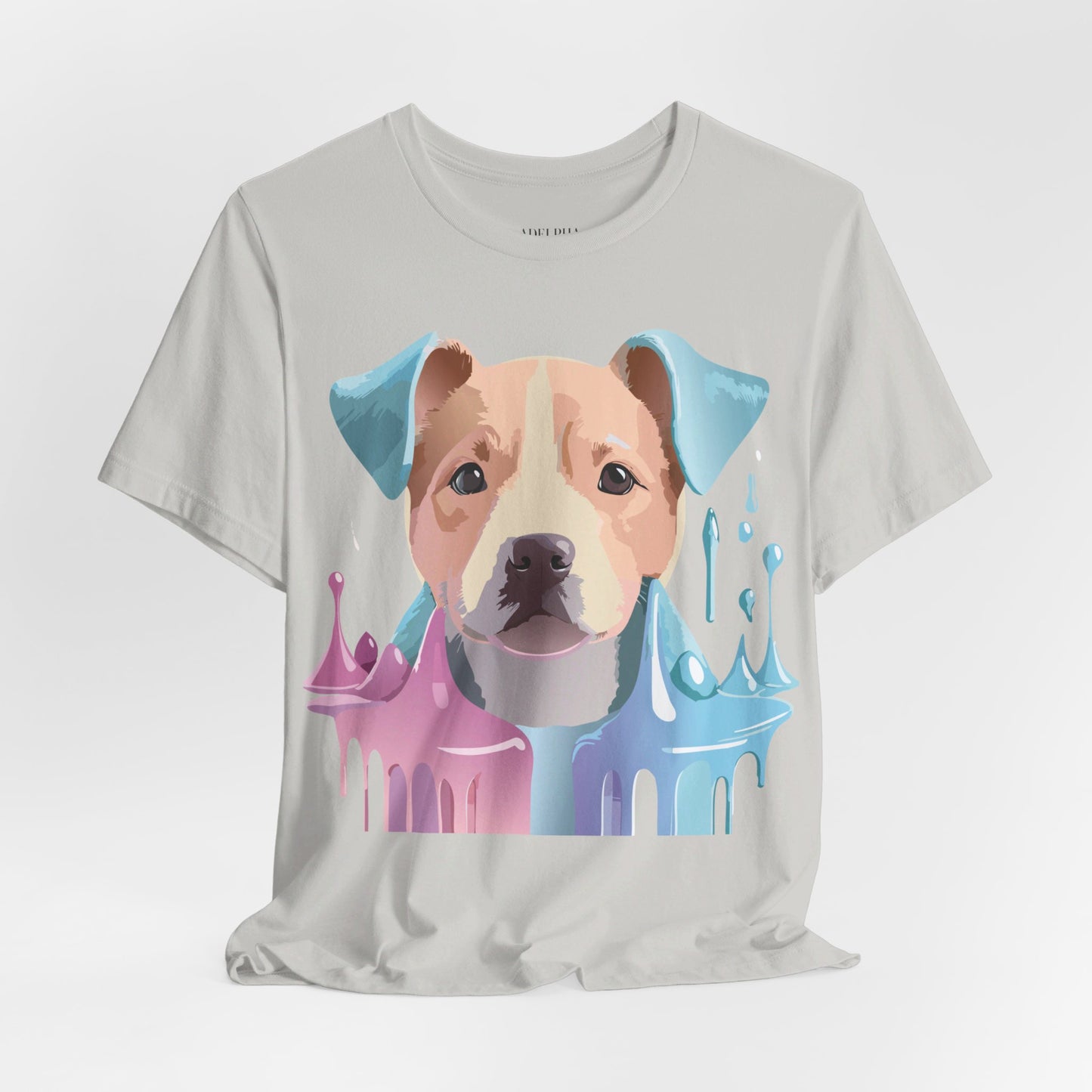 Natural Cotton Tee Shirt with Dog