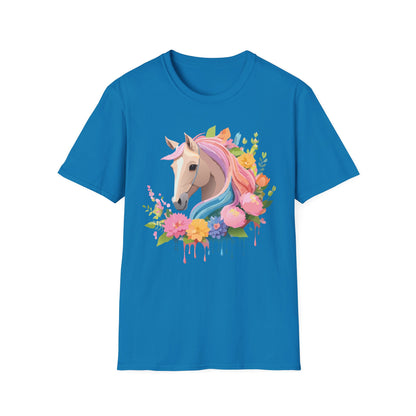 Unisex Horse Shirt Soft Cotton Tee With Animal Artwork Gildan Softstyle