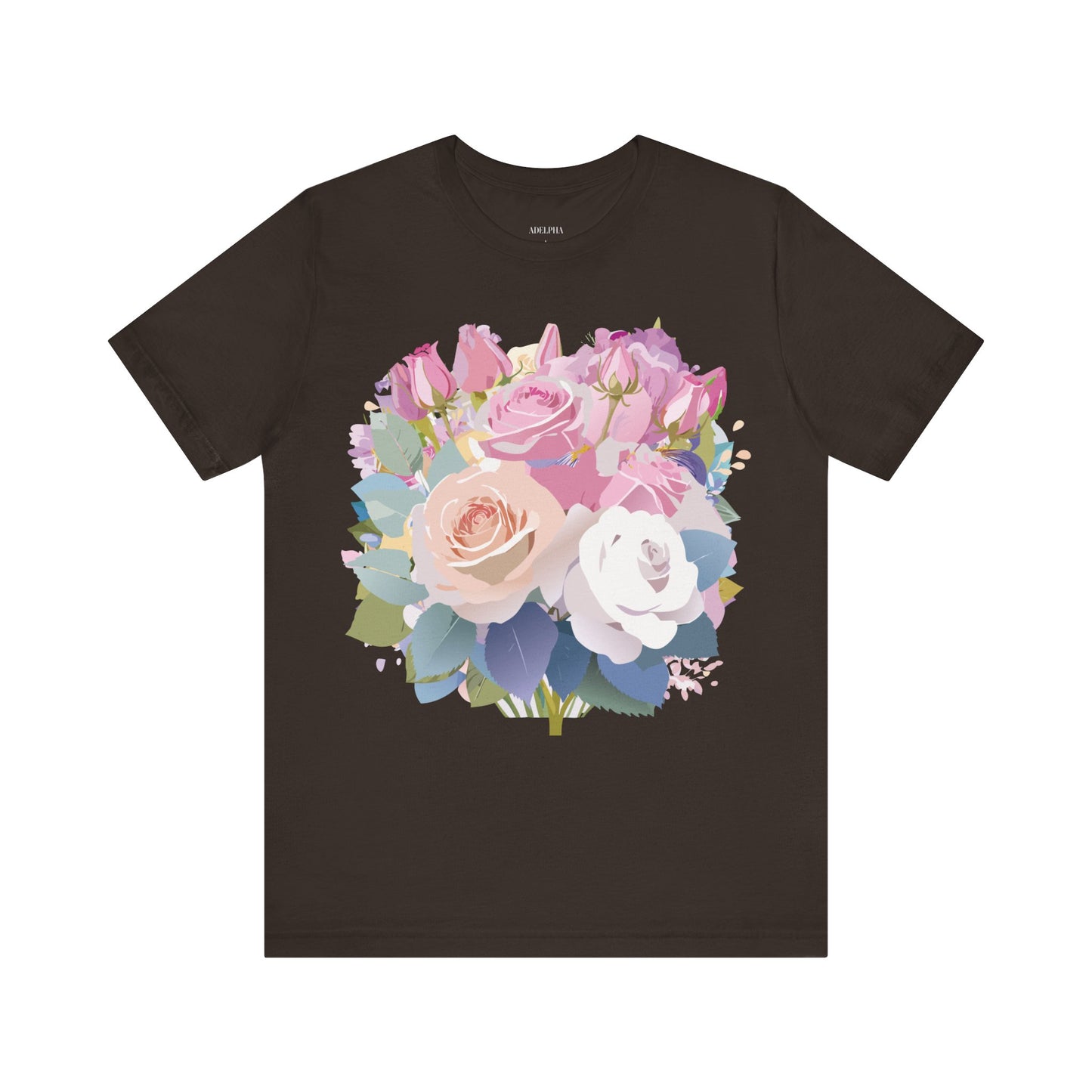 Natural Cotton Tee Shirt with Flowers