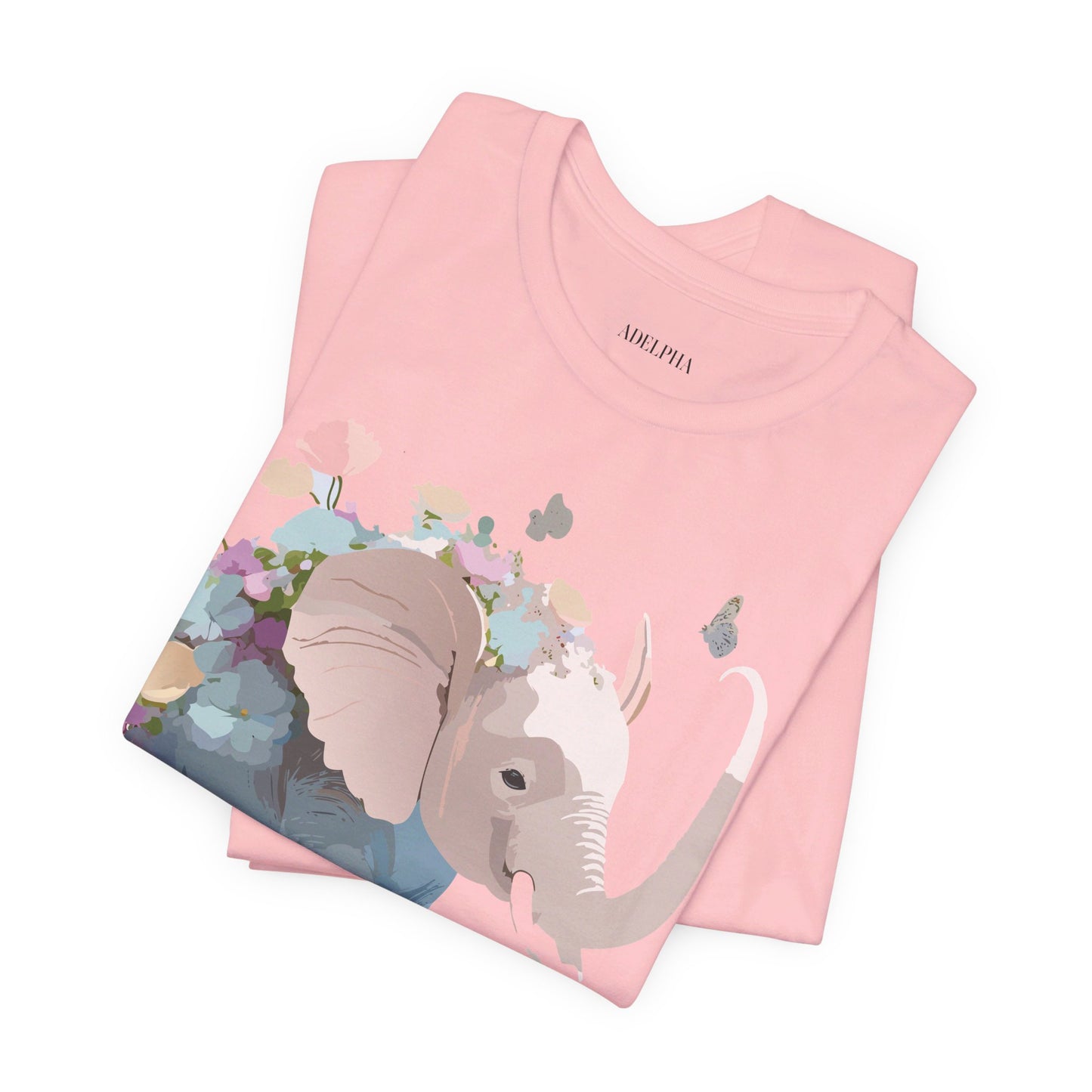 Natural Cotton Tee Shirt with Elephant