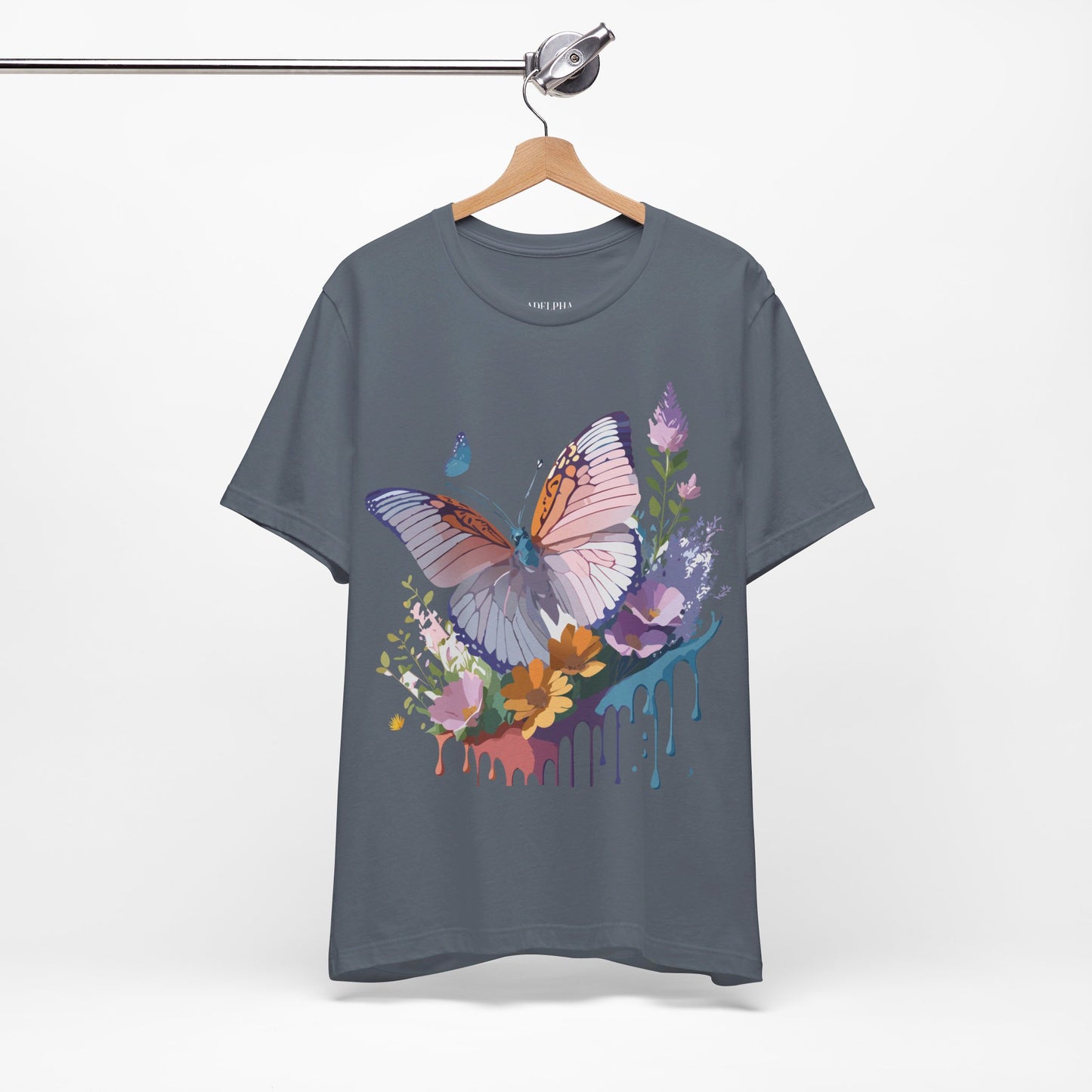 T-shirt en coton naturel avec papillon