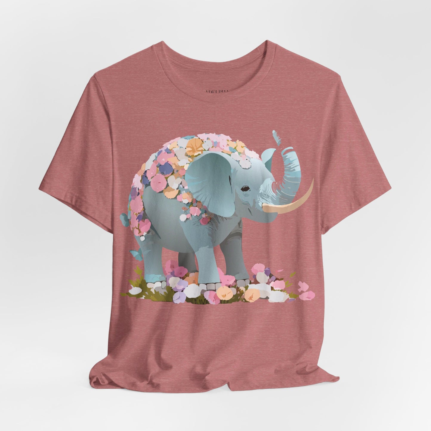 T-Shirt aus natürlicher Baumwolle mit Elefant