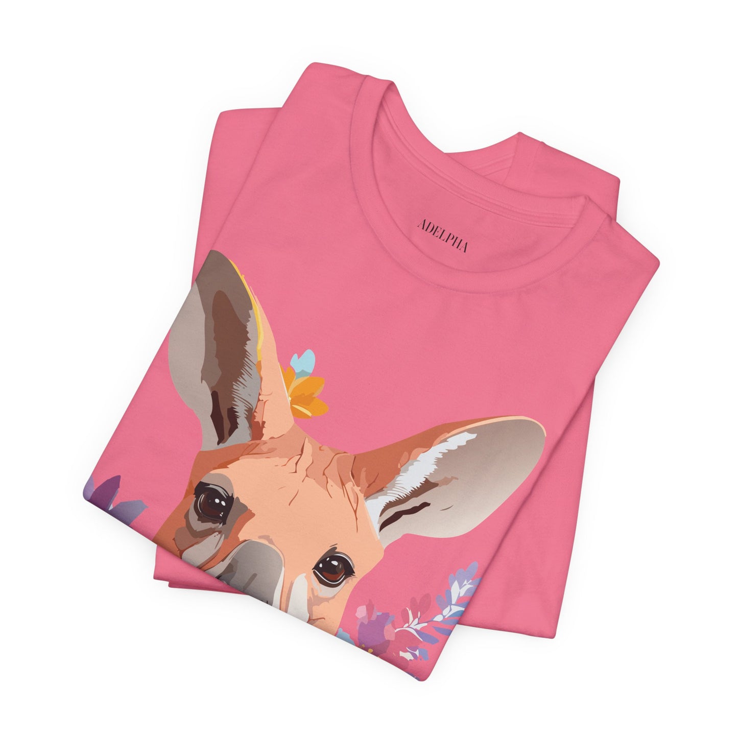 Natural Cotton Tee Shirt with Kangaroo