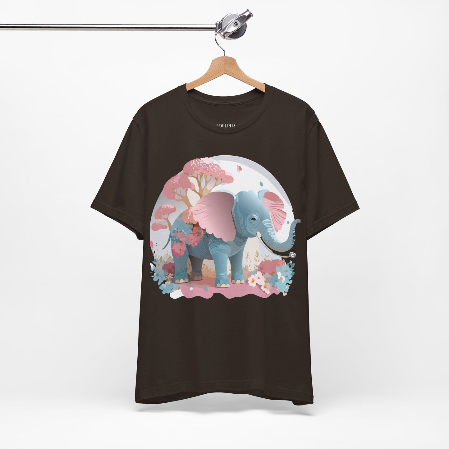 Natural Cotton Tee Shirt with Elephant