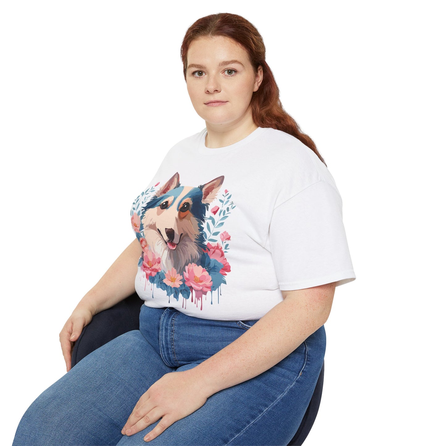 Animal Shirt, Tee Shirt with Animals, Floral Dog T-Shirt