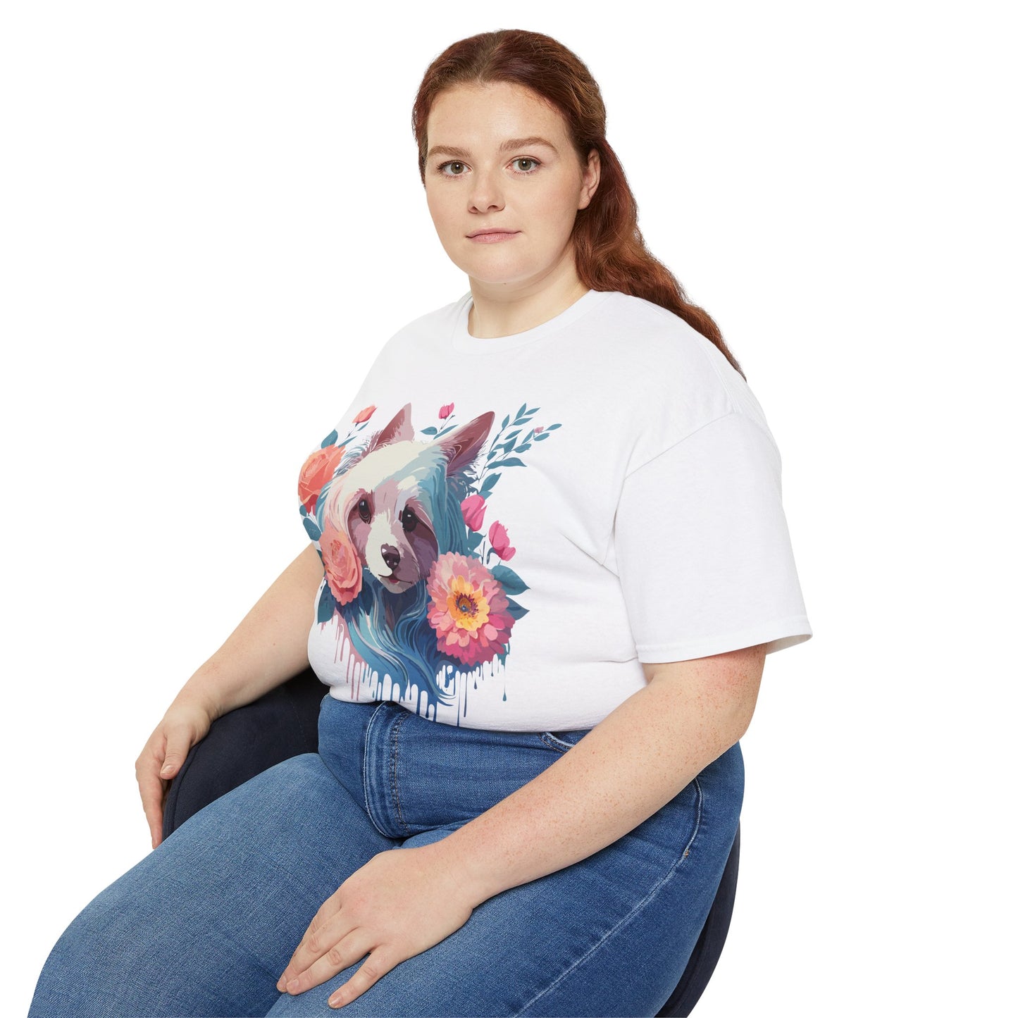 Animal Shirt, Tee Shirt with Animals, Floral Dog T-Shirt