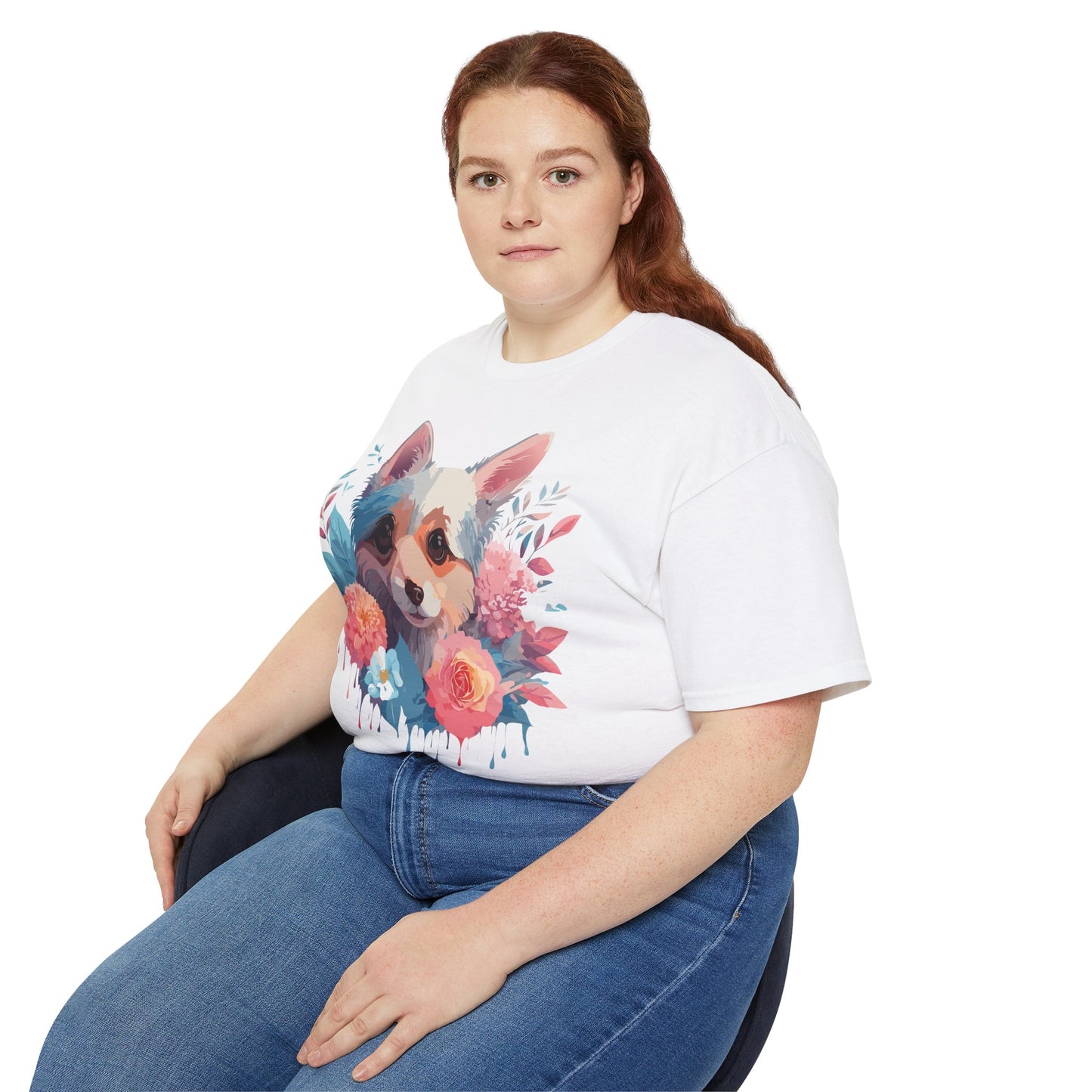 Animal Shirt, Tee Shirt with Animals, Floral Dog T-Shirt