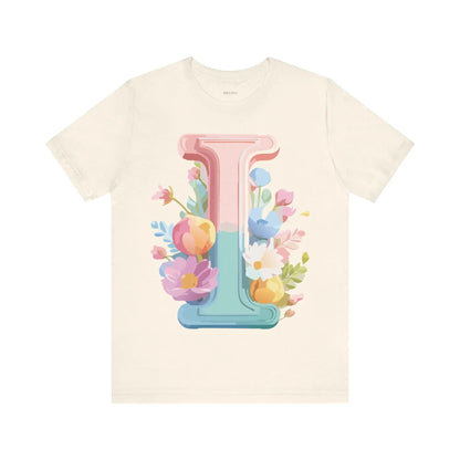 Natural Cotton Tee Shirt - Letters Collection - I Printify
