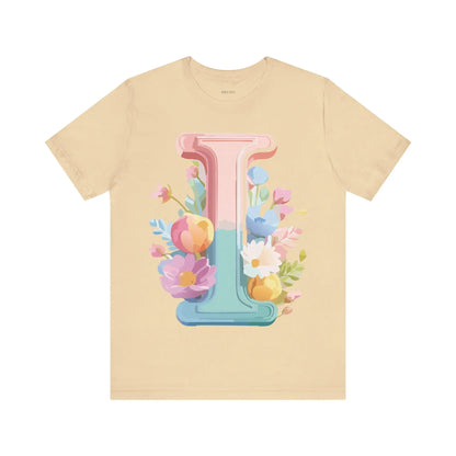 Natural Cotton Tee Shirt - Letters Collection - I Printify