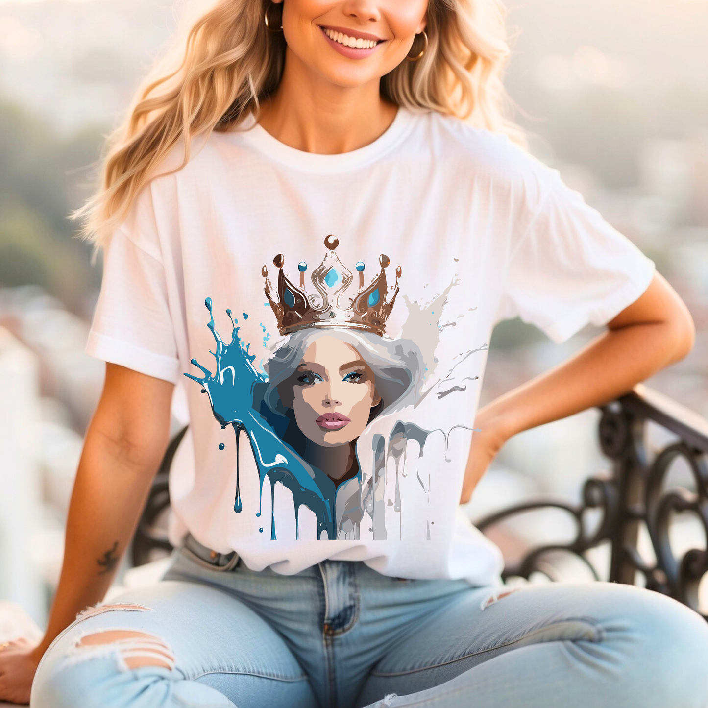 T-shirt en coton naturel - Collection Queen