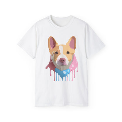 Floral Dog Tee Shirt Unisex Cotton Graphic Tee Gildan 2000 Ultra Cotton