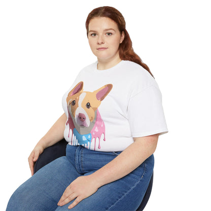 Floral Dog Tee Shirt Unisex Cotton Graphic Tee Gildan 2000 Ultra Cotton