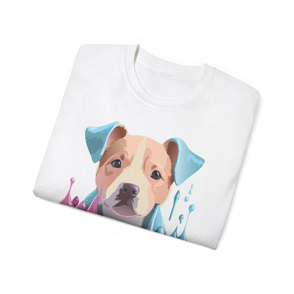Gildan 2000 Unisex Cotton T Shirt Floral Dog Print Animal Shirt