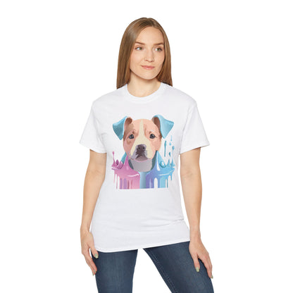Gildan 2000 Unisex Cotton T Shirt Floral Dog Print Animal Shirt