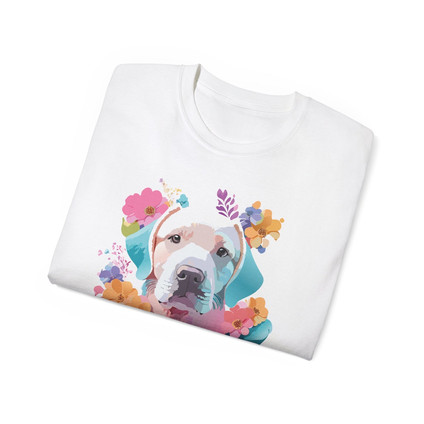 Animal Shirt, Tee Shirt with Animals, Floral Dog T-Shirt