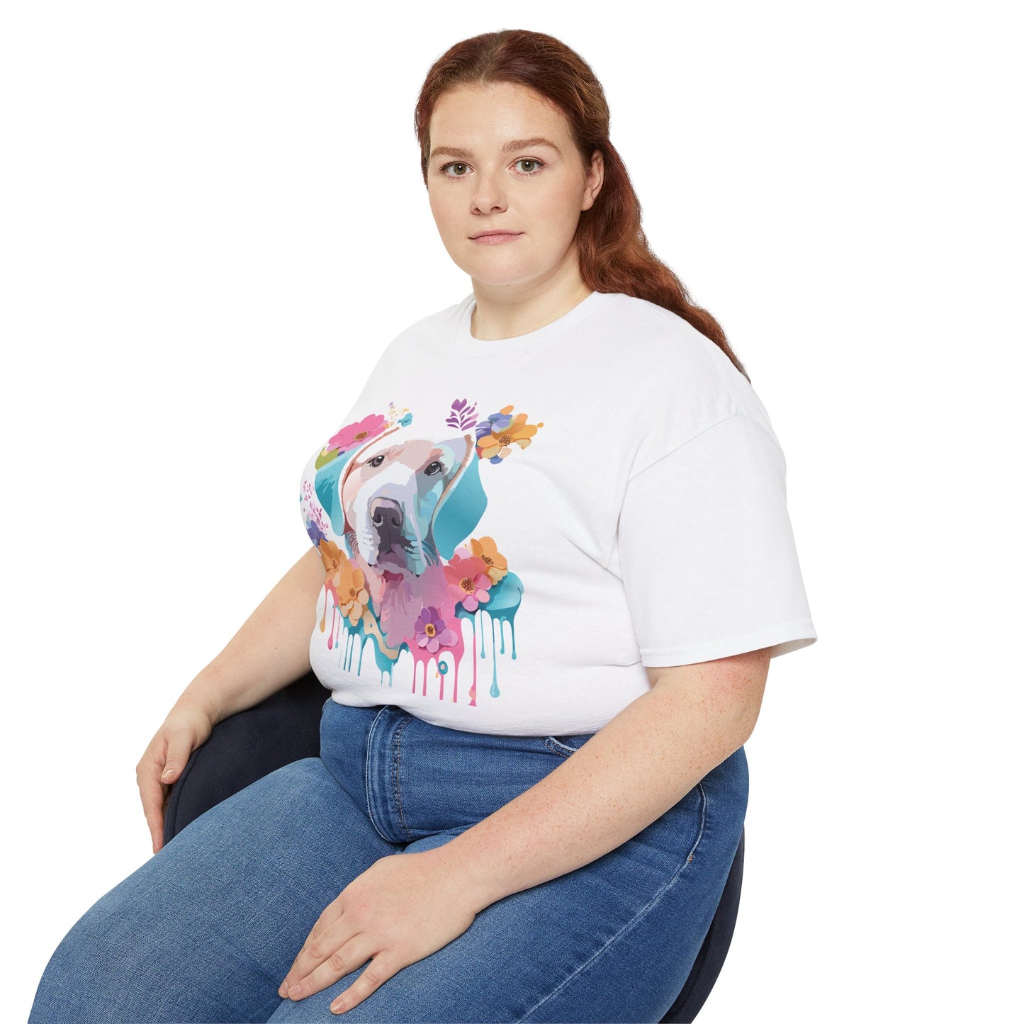 Animal Shirt, Tee Shirt with Animals, Floral Dog T-Shirt