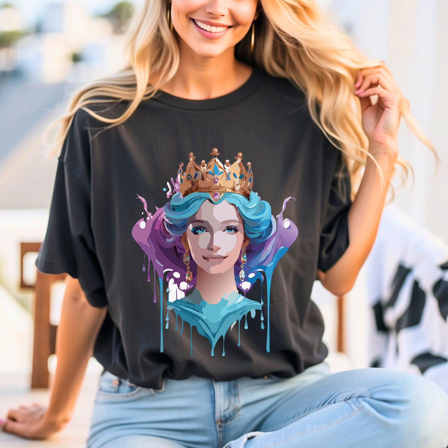 T-Shirt aus natürlicher Baumwolle – Queen Collection