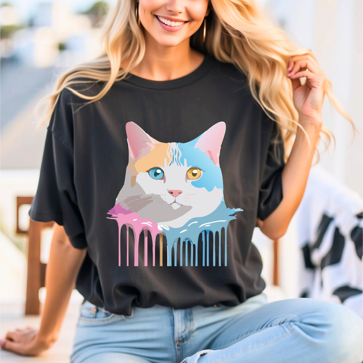 Cat Shirt, Shirt with Cat - ADELPHA