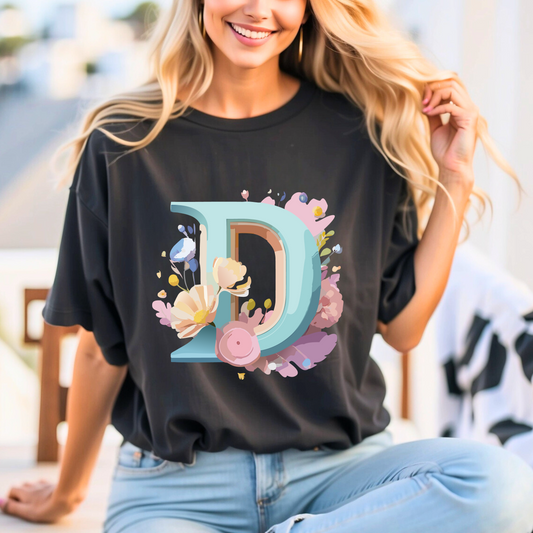 Natural Cotton Tee Shirt - Letters Collection - D